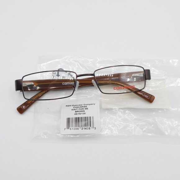 NEW CONVERSE WAIT FOR ME BROWN KIDS TEEN Rectangle EYEGLASSES FRAME 49-1… - Picture 8 of 10